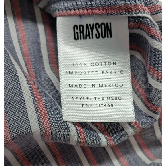 Grayson Frank & Eileen Hero Long Sleeve Button Top Striped Gray Women's 2 Small‎ - Picture 6 of 10